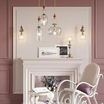 4855/1 CLASSIC ODL_EX22 195 золото/раноцветн./керамика/стекло Подвес E14 1*40W 4855/1 BIZET