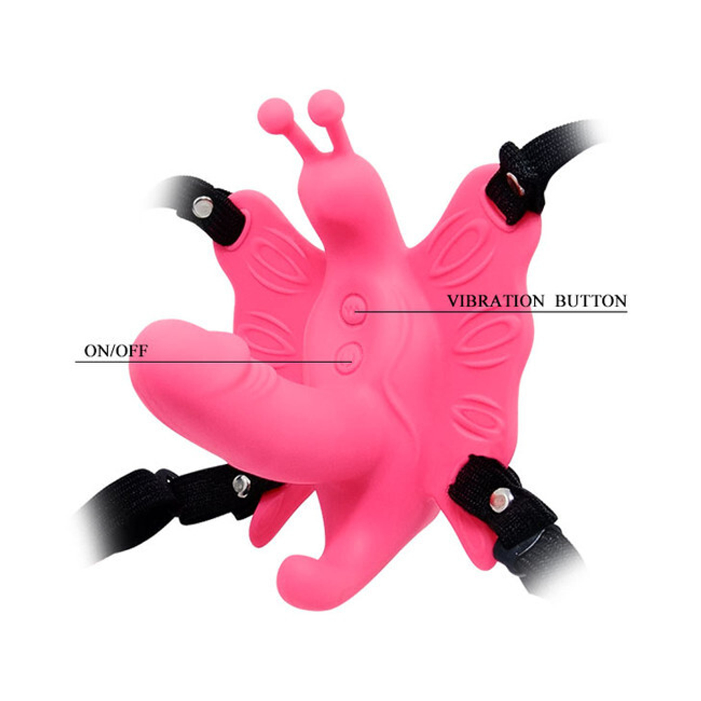 Бабочка с вагинальным стимулятором Ultra Passionate (10 режимов) (Цвет: розовый)