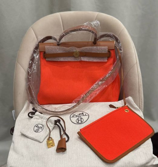 Hermes Herbag 31 Orange Mecano