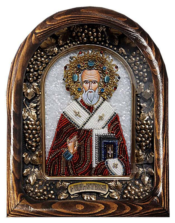 Дивеевская икона святитель Геннадий Патриарх Константинопольский, печать, бисер