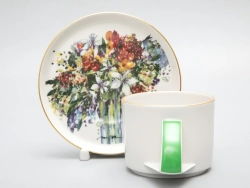 Чашка с блюдцем чайная форма Баланс рисунок Весенний букет/Spring Bouquet, арт. 81.29923.00.1