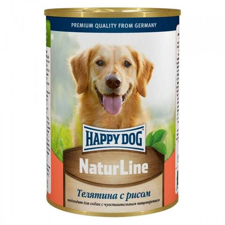 Консервы для собак Happy Dog Natur Line телятина/рис, 410г