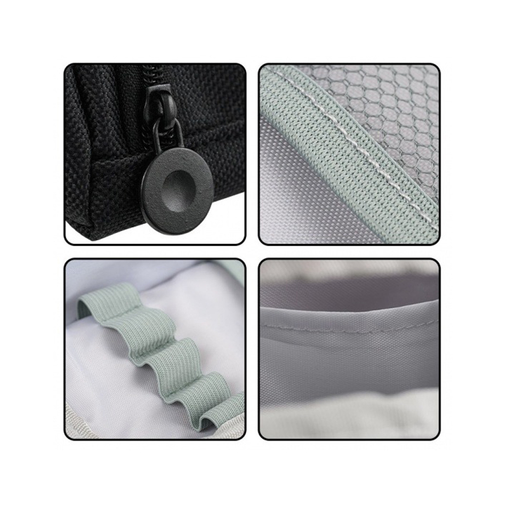 Пенал-косметичка Basir без наполнения, 20*10*9 см, серия "Строгий", 2 отделения на молнии, чёрный цвет