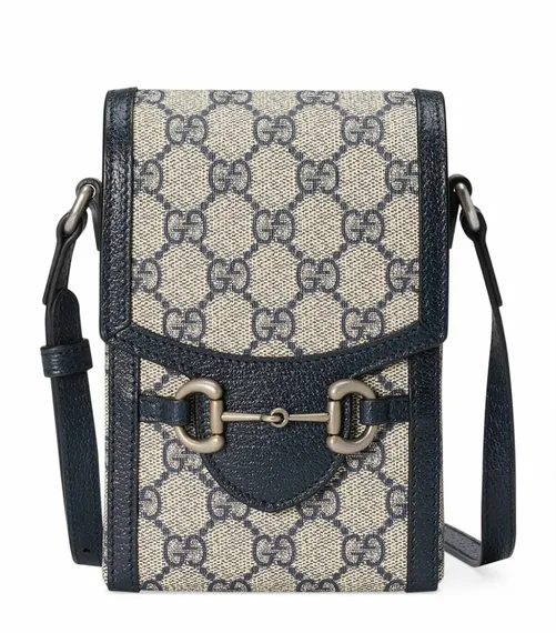 Мини-сумка Gucci Horsebit 1955 бежевый/черный