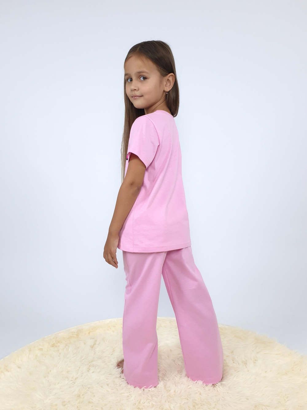 7-55-2 Пижама для девочки (фуфайка и брюки)