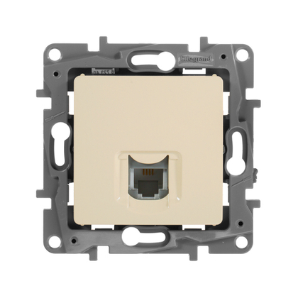 Розетка телефонная RJ11 слоновая кость ETIKA Legrand