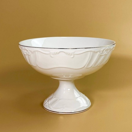 Lenardi 109-255 Конфетница 17см на ножке КРОКУС ЗОЛОТО в под.уп.(х8)Фарфор