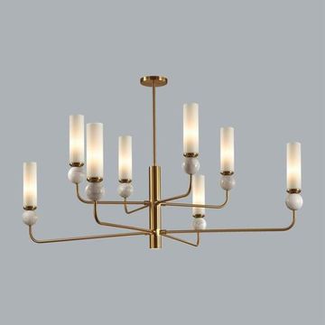 4359/8 MIDCENT ODL25 223 Люстра под латунь/металл/стекло/белый мрамор IP20 8* E14 40W 220V LOLLA