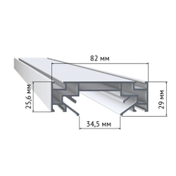 ST001.129.00 Профиль для монтажа однофазного шинопровода в натяжной потолок (TR30) ST-Luce  Длина 2 000мм