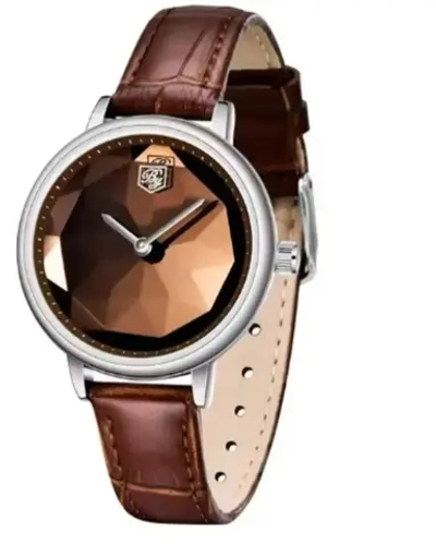 Часы наручные кварцевые BENYAR на кожаном ремешке, синий/коричневый W10680-02