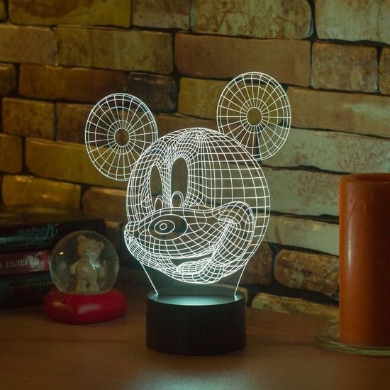 Лампа Микки Маус Mickey Mouse с иллюзией 3D