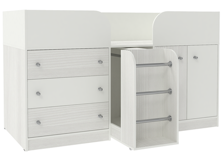 Кровать-чердак КарИВи Малыш 4 Белое Дерево Белый