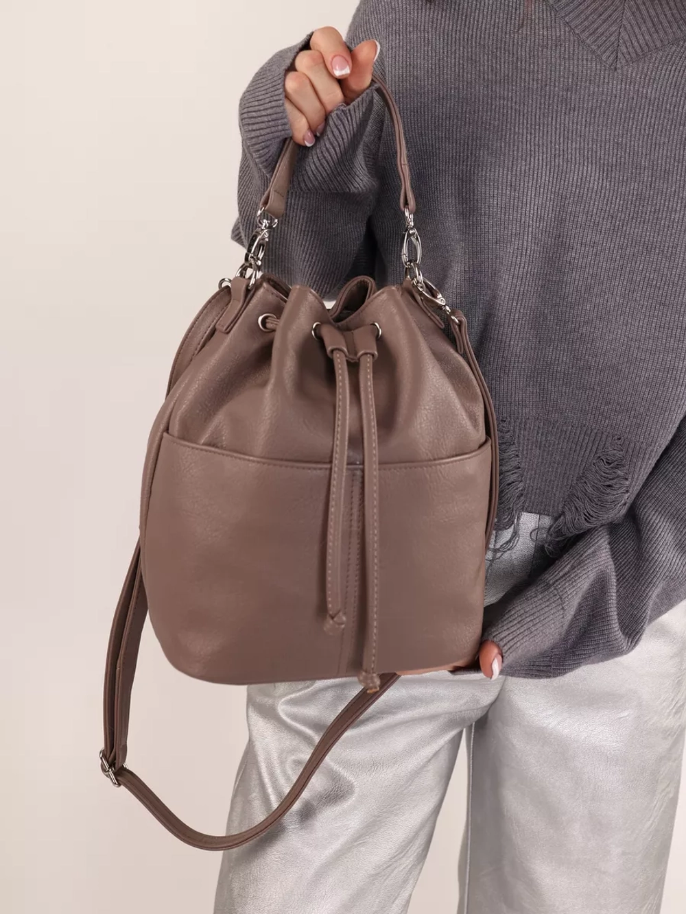 сумка через плечо тоут средняя мешок