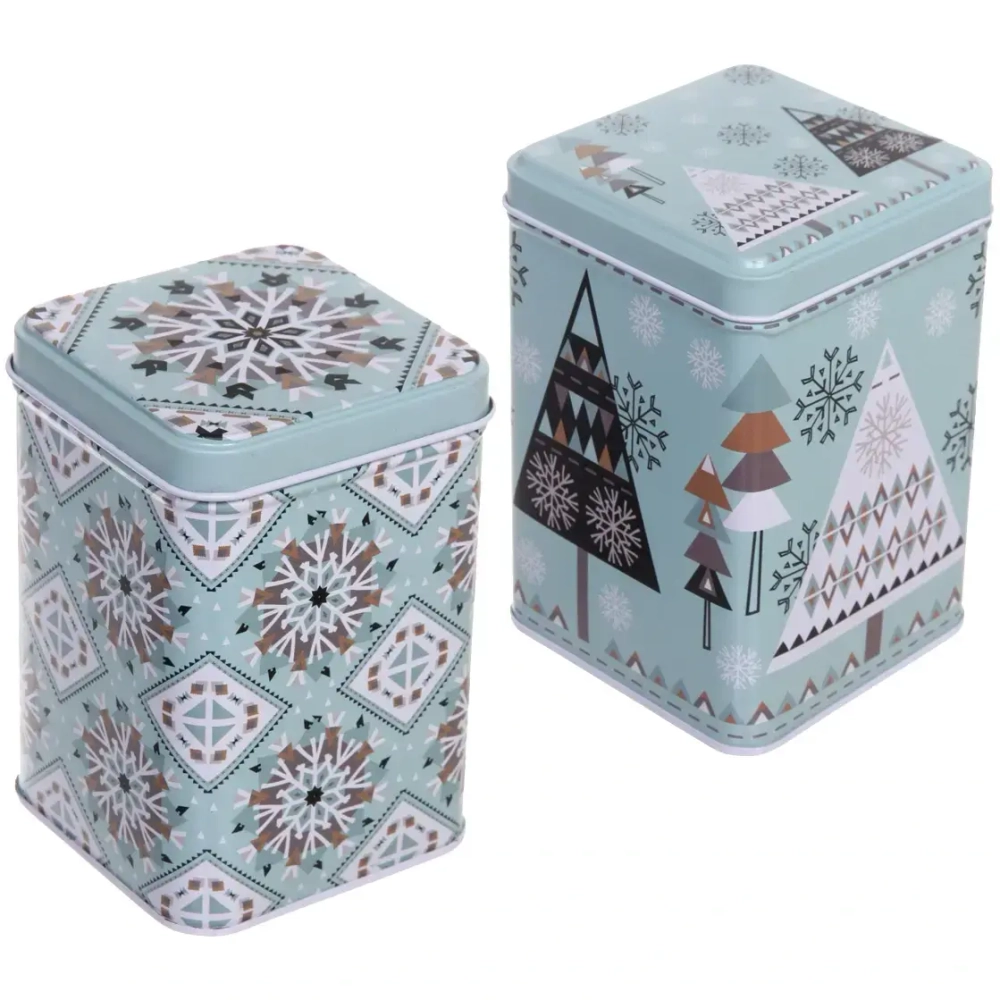 Банка жестяная «Снежинка» 450мл 7*7*10,5см