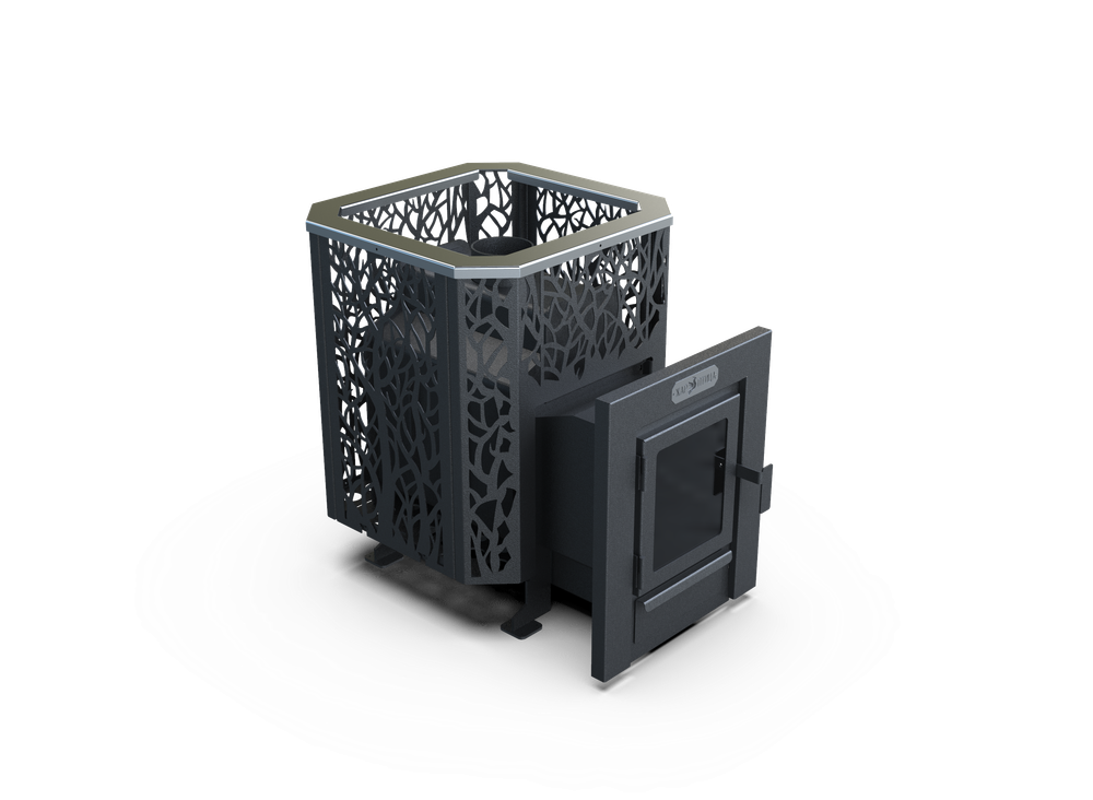 Банная печь Душа- 15 Сетка Древо стекло 8мм