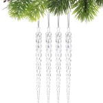 Подвеска «Хрустальная сосулька» 18 см (набор 4 шт), Белый