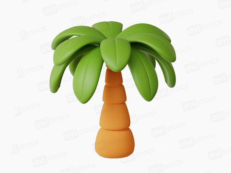 Мультяшная 3D пальма в Png формате