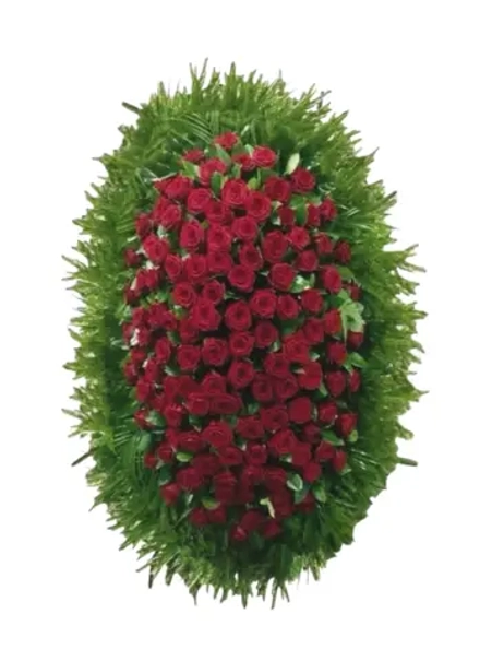 Траурный венок из живых цветов №15 (150 см)