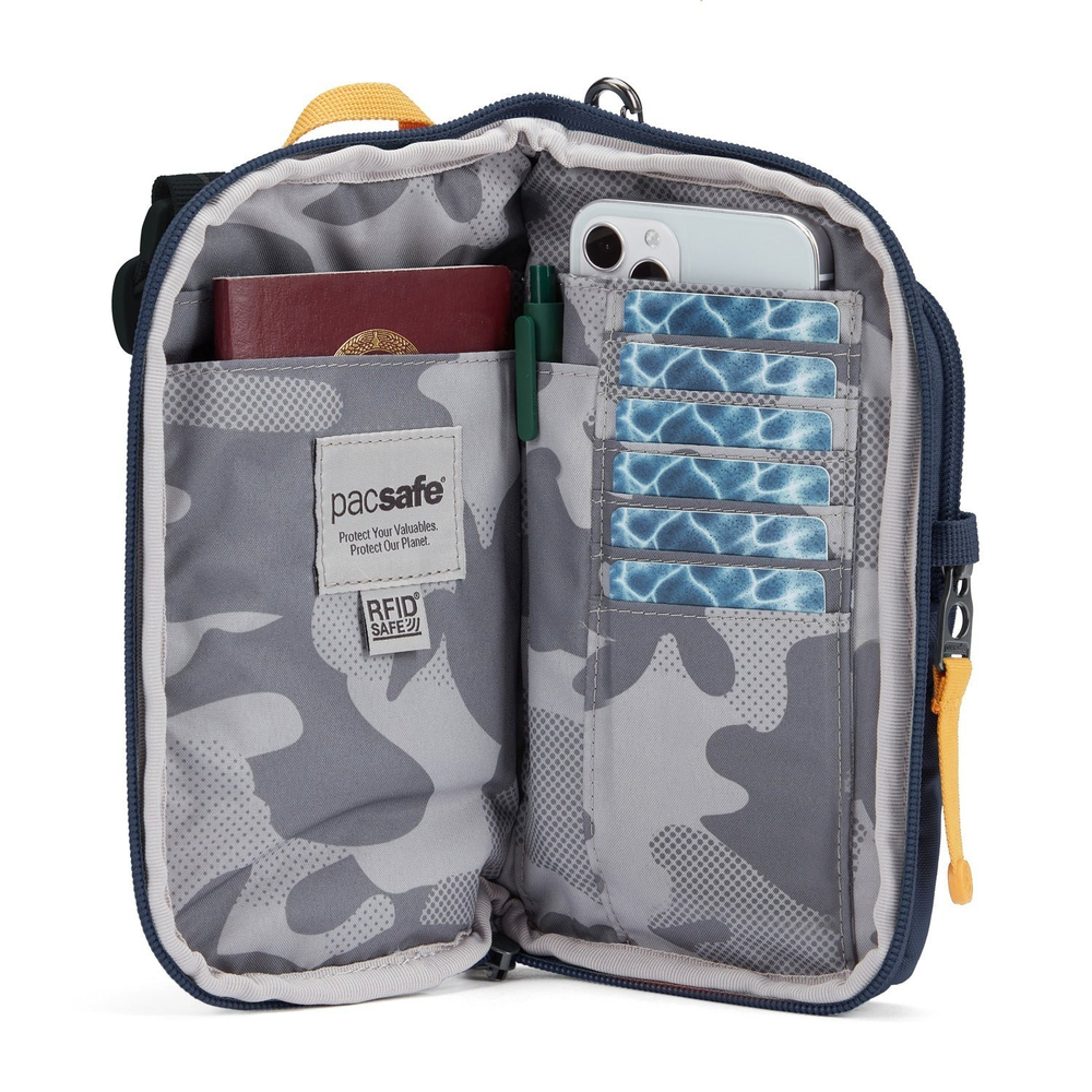 Сумка антивор Pacsafe GO Tech Crossbody, синий, 0,2 л.