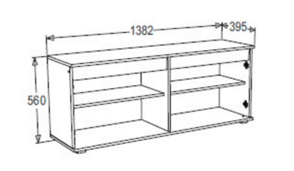 Тумба под ТВ "Александра 26" (анкор темный/анкор светлый), ЛДСП, Фант-мебель, г. Волжск