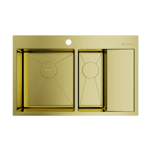 кухонная мойка Omoikiri Akisame 78-2-L-LG нерж. сталь/светлое золото