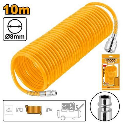 Шланг для компрессора спиральный 10 м. INGCO AH1101
