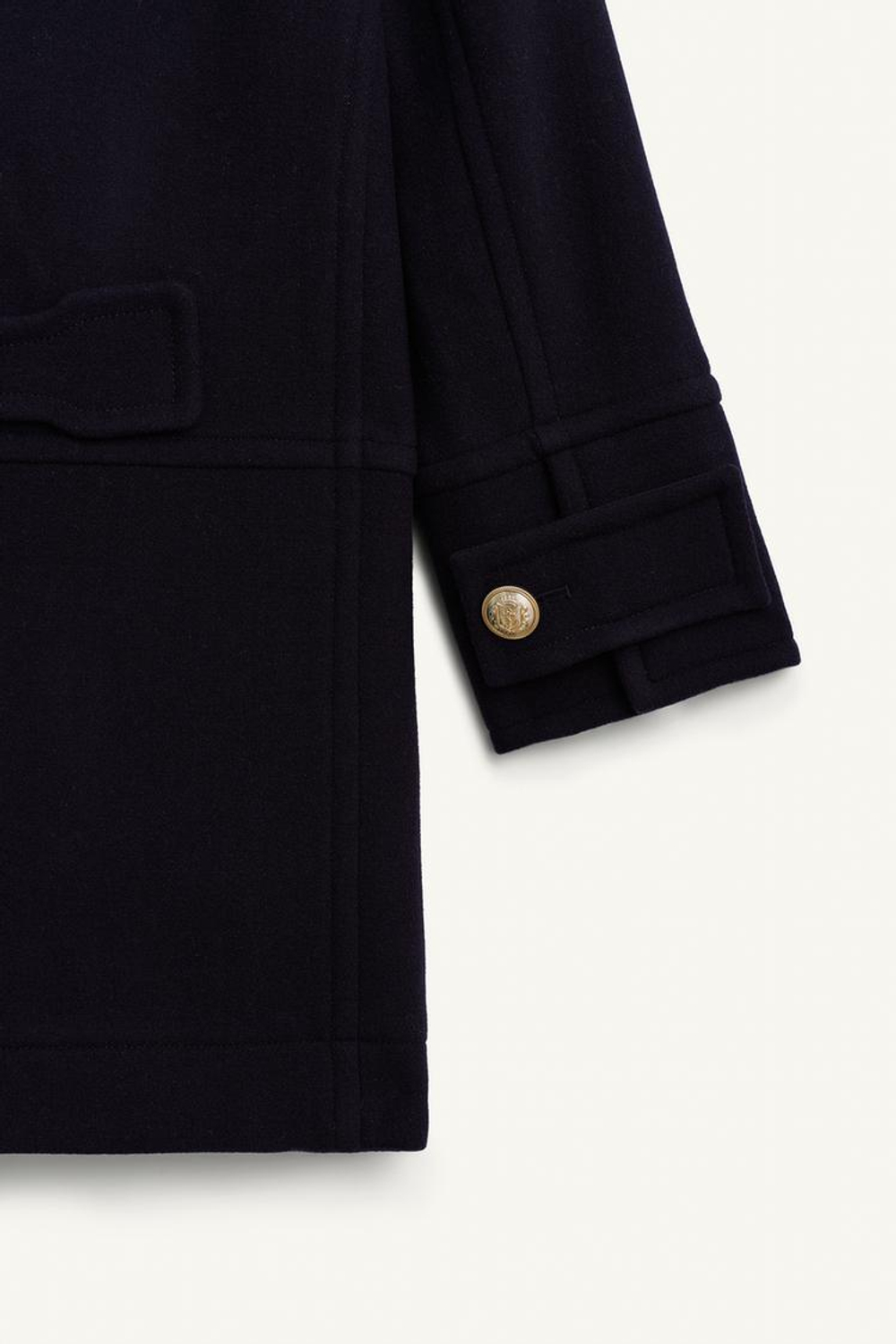 ZARA ПАЛЬТО ИЗ СМЕСОВОЙ ШЕРСТИ, ТЕМНО-СИНИЙ