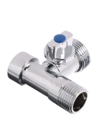 Кран шаровой угловой трехпроходной FRESSO, 1/2"х3/4"х1/2", ВР-НР-НР, хром