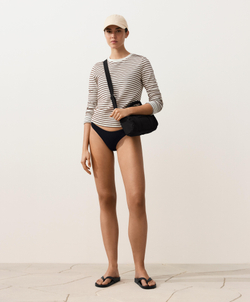 OYSHO Бикини-трусики из пике с U-образным вырезом, черный