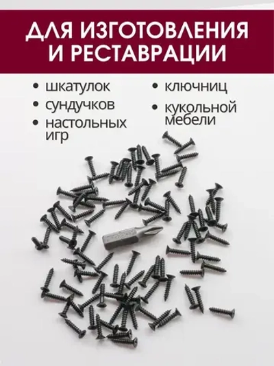 Набор саморезов (шурупов) 2 х 10 мм, черный, 100 шт