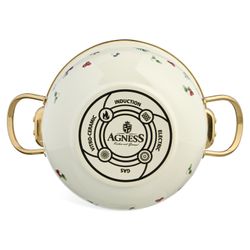 КАСТРЮЛЯ ЭМАЛИРОВАННАЯ AGNESS СО СТЕКЛЯННОЙ КРЫШКОЙ СЕРИЯ "CELEBRATION", 2.8 Л, 20*12 СМ