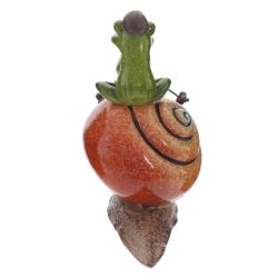 GAEM Фигурка декоративная "Лягушка на улитке", L14 W6,5 H12,5 см