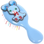 Расчёска массажная детская «Little darling», Зайчик Мафин, цвет нежно - голубой, разноцветные зубчики, 13,8*6см (пакет с подвесом)