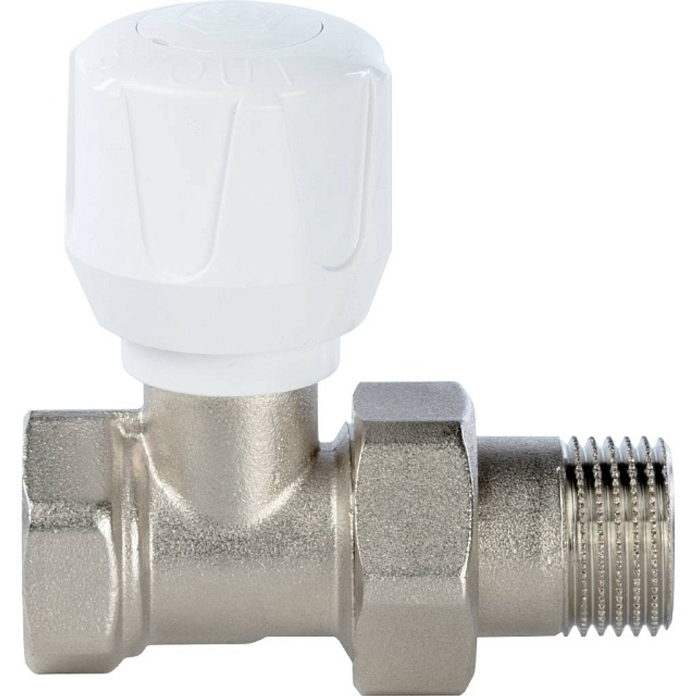 Вентиль ручной регулировки прямой STOUT - 1/2" (ВР/НР-американка, PN10, Tmax 120°C)