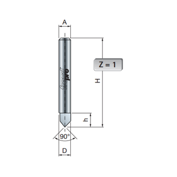 Фреза желобковая V-образная (6х6 мм; хвостовик 8 мм) FREUD PRO 20-10008