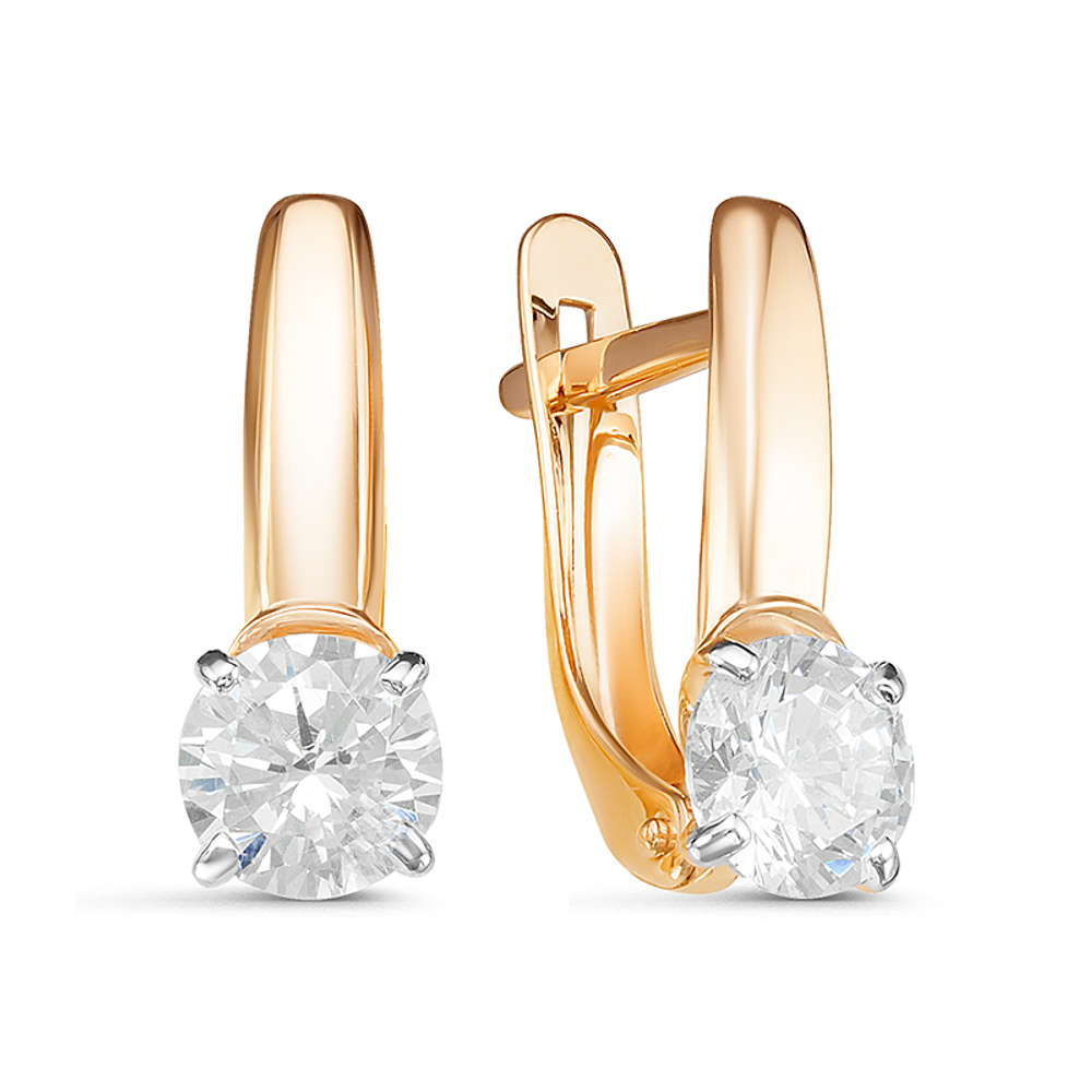Серьги из золота 585 пробы с фианитами