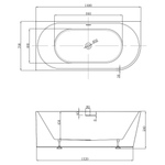 Акриловая ванна ABBER AB9502-1.4 L белая