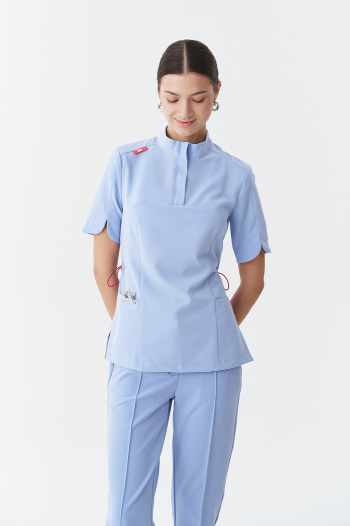 Топ медицинский женский Деликато, скайблю