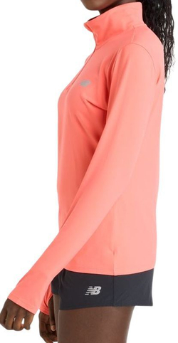Женская теннисная футболка (dł. Рукава) New Balance Sport Essentials Space Dye Quarter Zip Top - Оранжевый