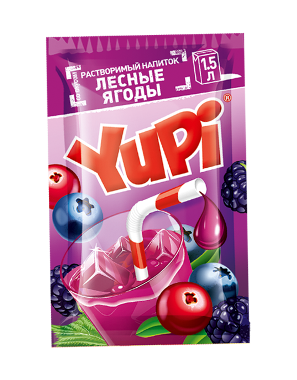 Растворимый напиток ЮПИ Лесные ягоды 12г*24шт*6 блоков.