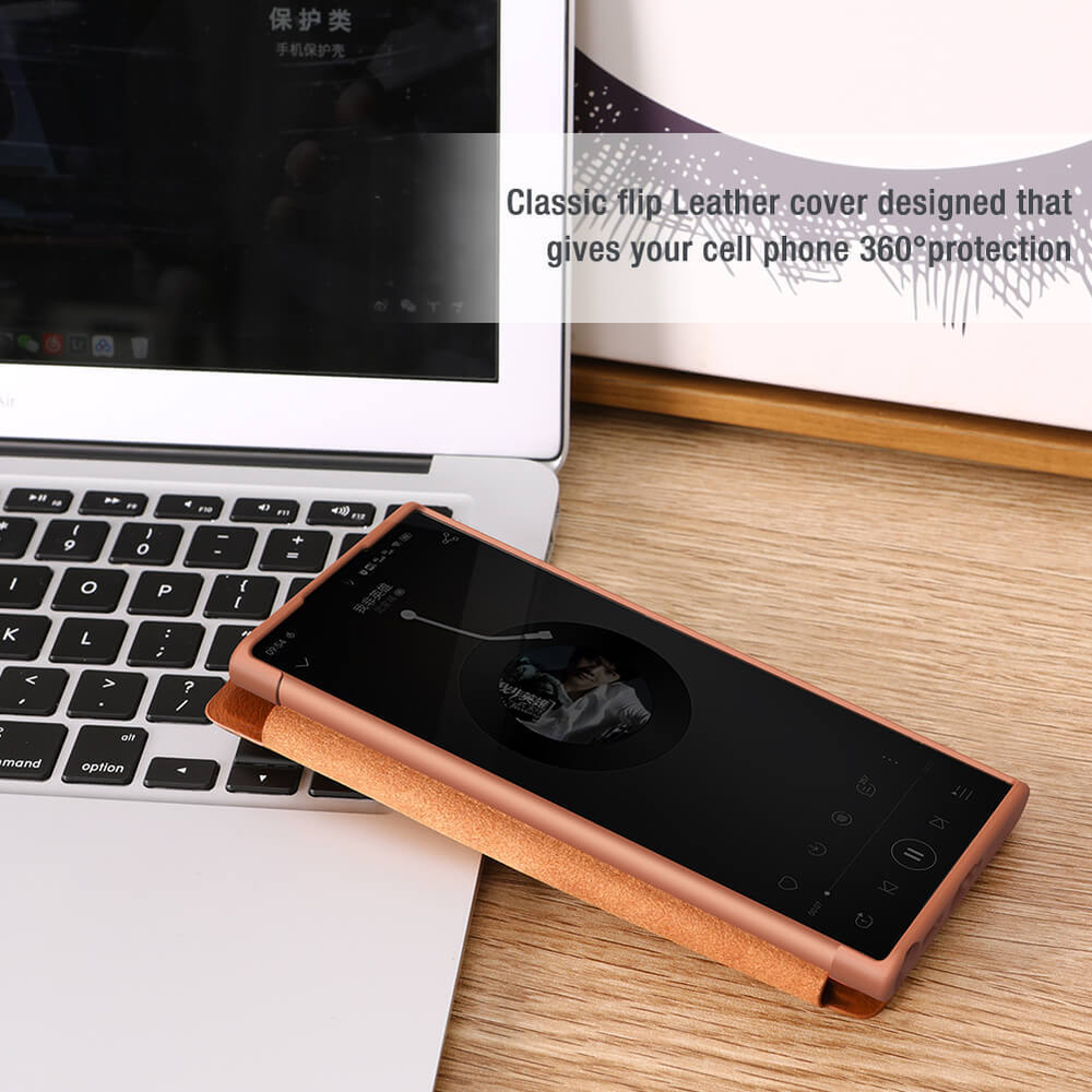 Кожаный чехол-книжка Nillkin Leather Qin Pro для Samsung Galaxy S23 Ultra