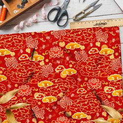 Ткань дюспо японский мотив