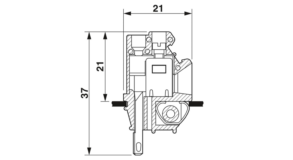 0706016 - DFK-2,8 - Проходная клемма через стенку