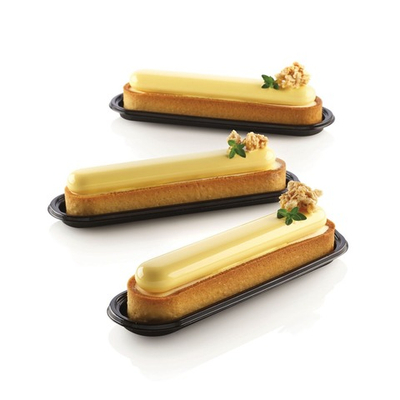 Набор силиконовых и перфорированных форм «Овал» Kit tarte ring oblong 146x34 mm, 6 шт, Silikomart, Италия