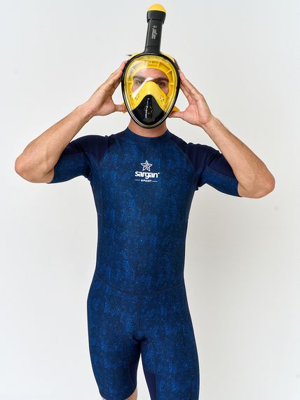 Маска полнолицевая Sargan Планета океан 2.0 черный/желтый