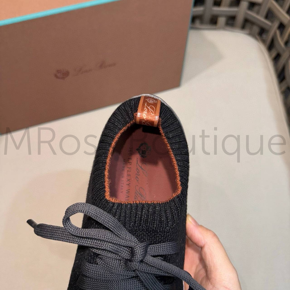Мужские кроссовки Loro Piana черного цвета