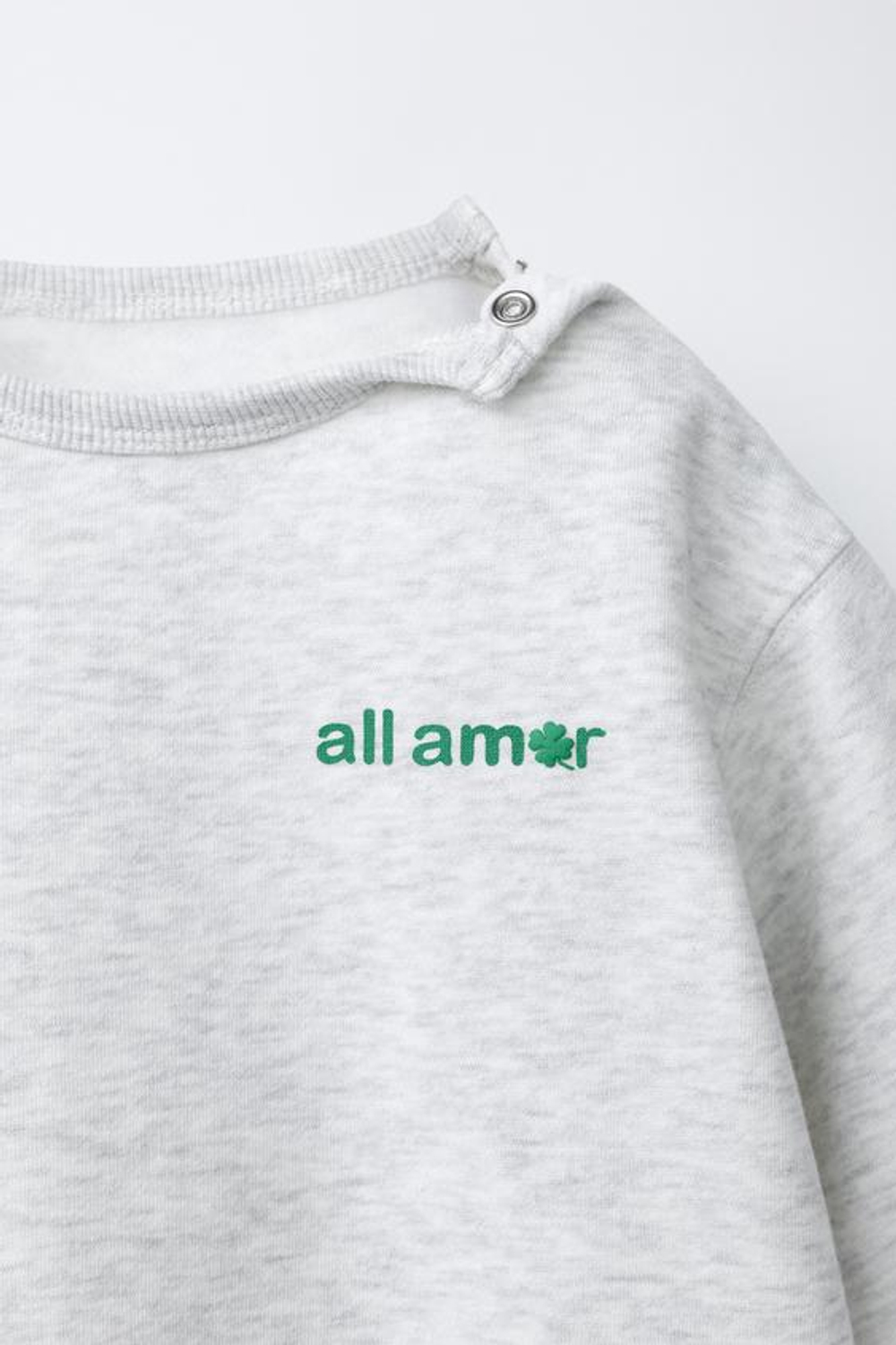 ZARA КОМПЛЕКТ ИЗ ТОЛСТОВКИ И БРЮК С НАДПИСЬЮ, СЕРЫЙ МЕЛАНЖ