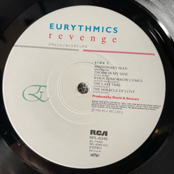Винтажная виниловая пластинка LP Eurythmics Revenge (Япония 1986) (Оби)