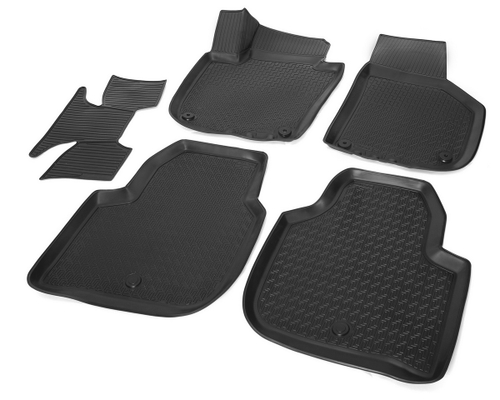 Коврики в салон автомобиля Rival для Skoda Superb II поколение универсал, лифтбек 2008-2015, полиуретан, с крепежом, 5 частей, 15104001
