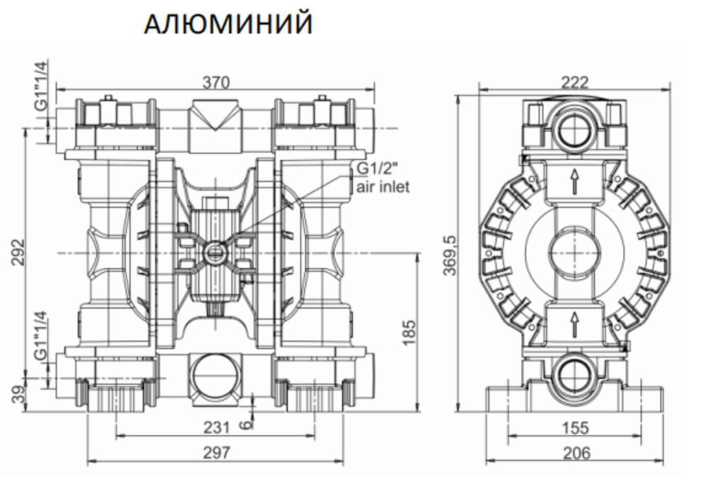 Yartek AF0250 - мембранный пневматический насос